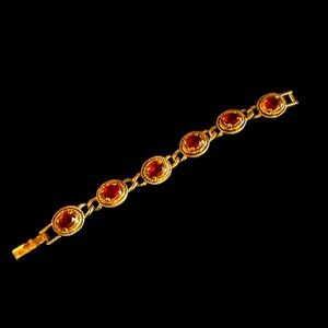 Sarah Coventry Elegant Gold and Red Bracelet see Pics